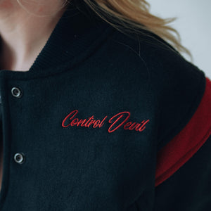 Control Devil Cropped Varsity Jacket