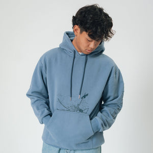 Fire Fist Washed Blue Hoodie