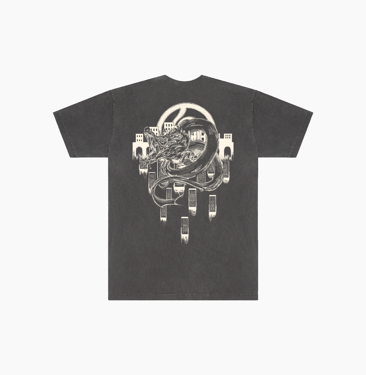 Curse User Washed Black Tee - SparkTrendz