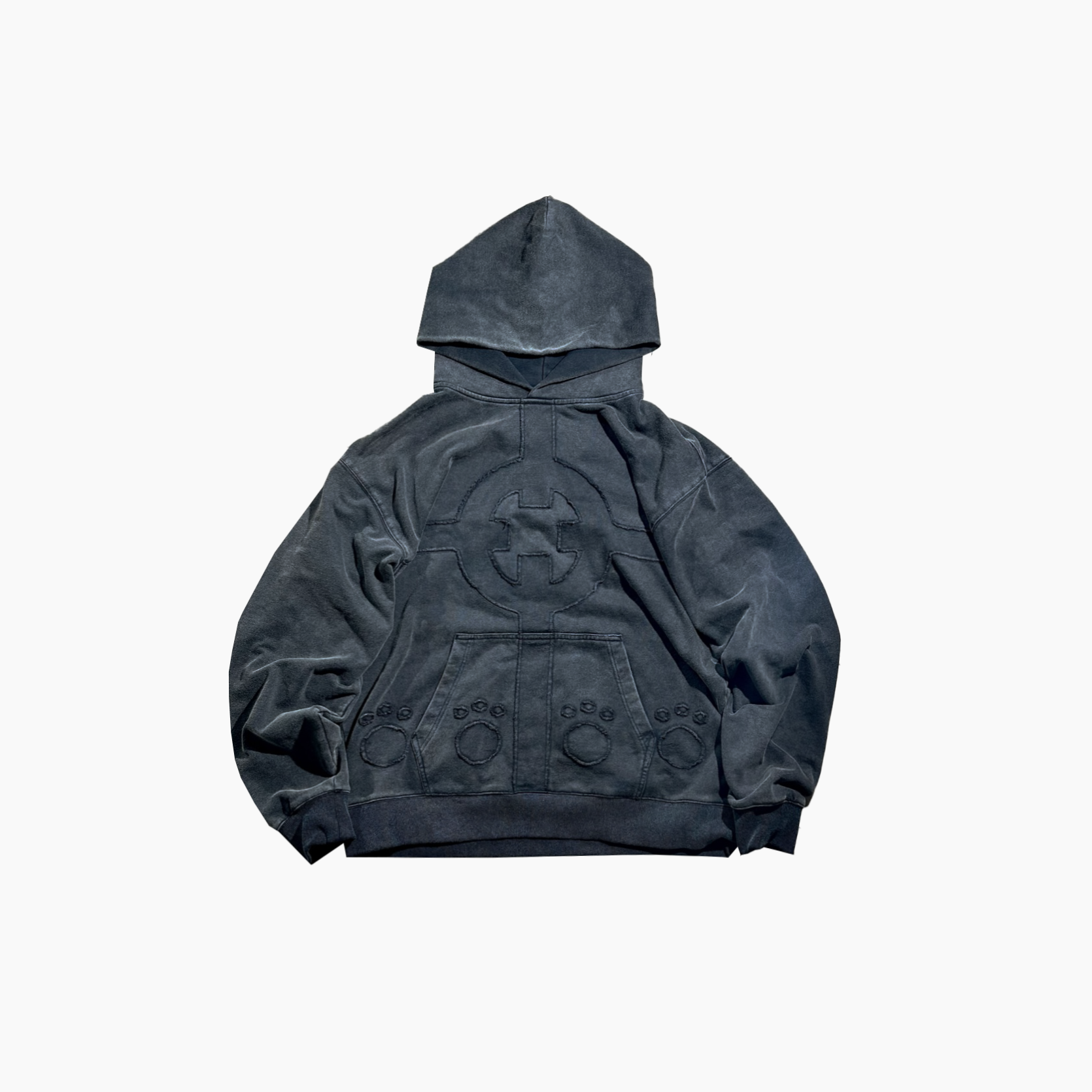 Bear Washed Black Hoodie