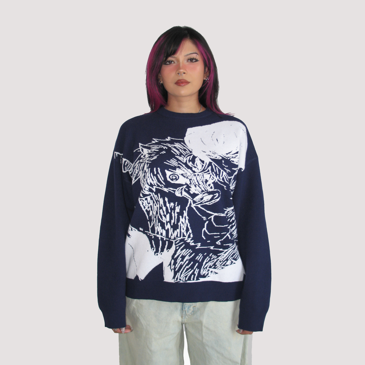 Inosuke Navy Knit Sweater