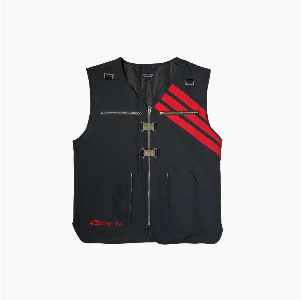 Red Hair Black Vest - Medium
