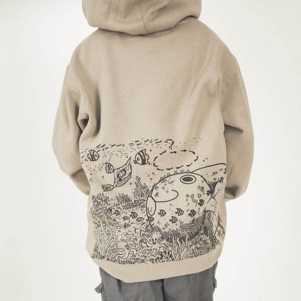 Éé embroidery hoodie onepiece beige | épine