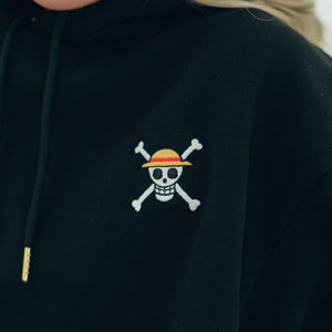 Straw Hat Black Hoodie