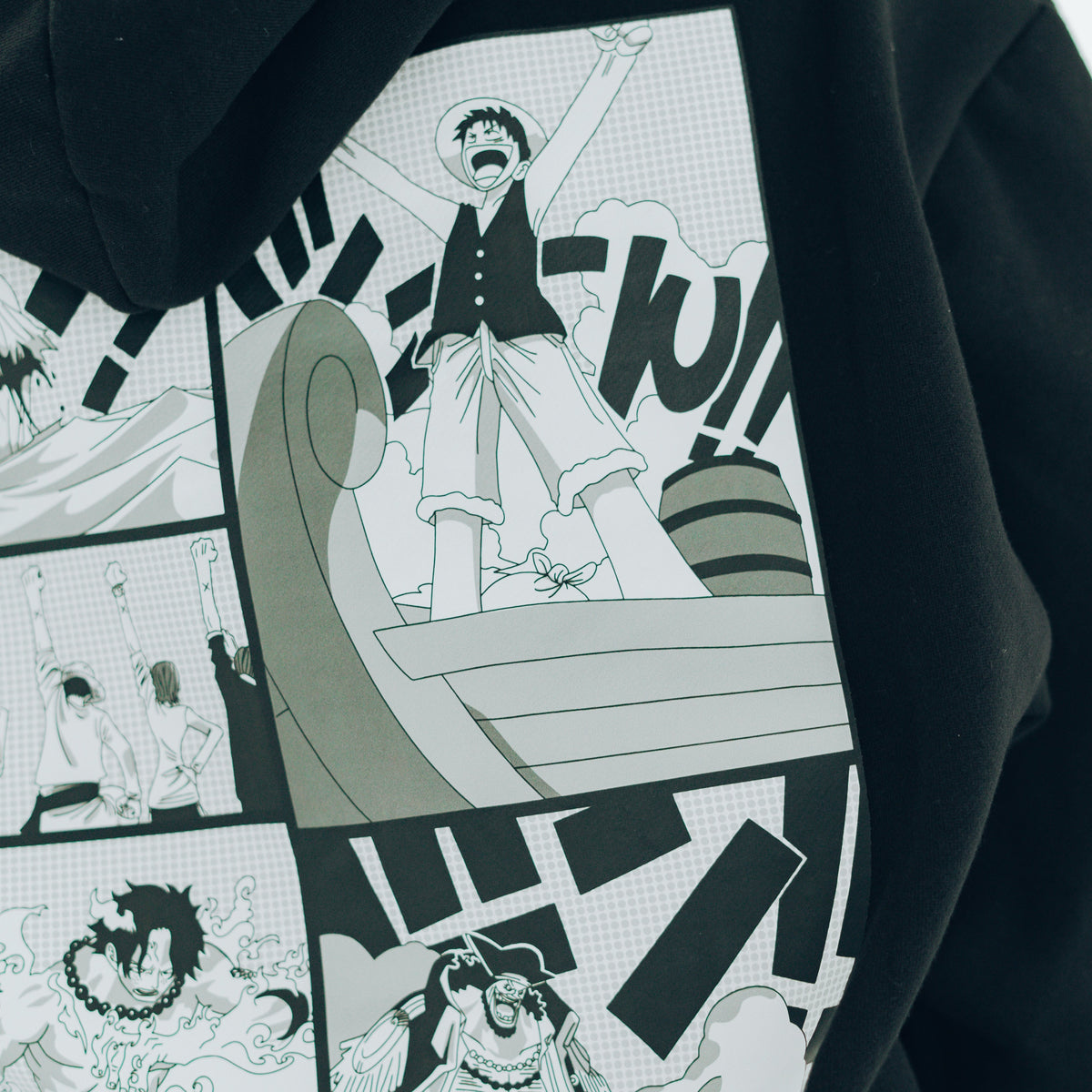 Straw Hat Black Hoodie