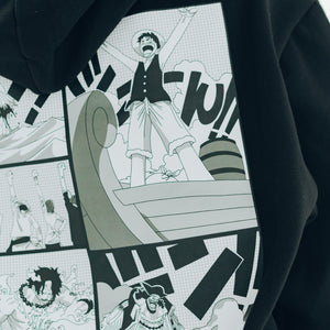 Straw Hat Black Hoodie